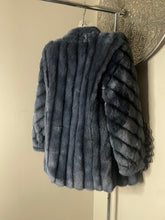 Load image into Gallery viewer, Blue faux fur coat (Small )