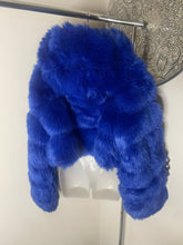 Load image into Gallery viewer, Blue Soft  Faux Fur Coat Tagged 1X P2P 24 inches