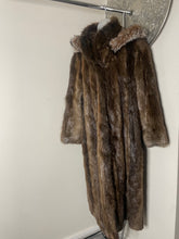 Load image into Gallery viewer, Long Beaver With Fox collar trim (L/XL ) P2P 25  Inches from shoulder to hem 50 inches