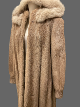 Load image into Gallery viewer, Beaver long fur coat with hood (Great Condition)