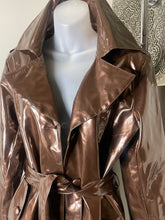 Load image into Gallery viewer, Brown Patent Leather lined Coat (Tagged Medium fits up to large )
