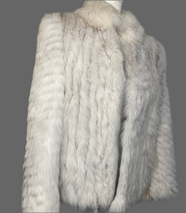 White Saga Fox Fur Coat (Tagged Medium )