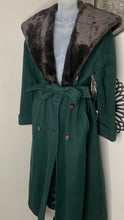 Load image into Gallery viewer, Long Green coat with hood ( Size Xl ) P2P 24 inches
