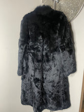 Load image into Gallery viewer, Black long rabbit fur coat (M/L) P2P 22 inches