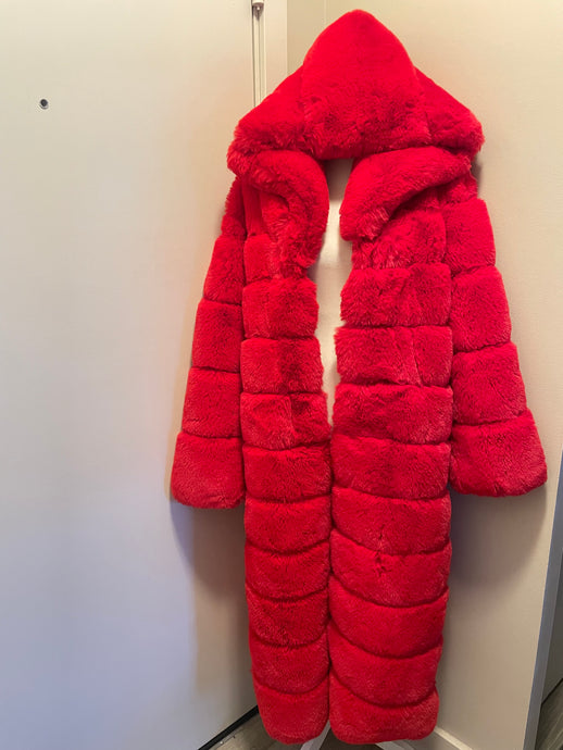 Red faux Fur